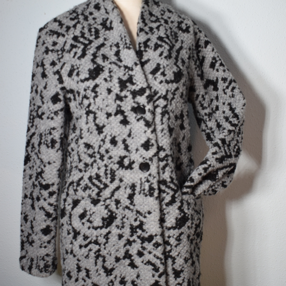 Banana Republic Pixelated Monochrome Teddy Jacket - S
